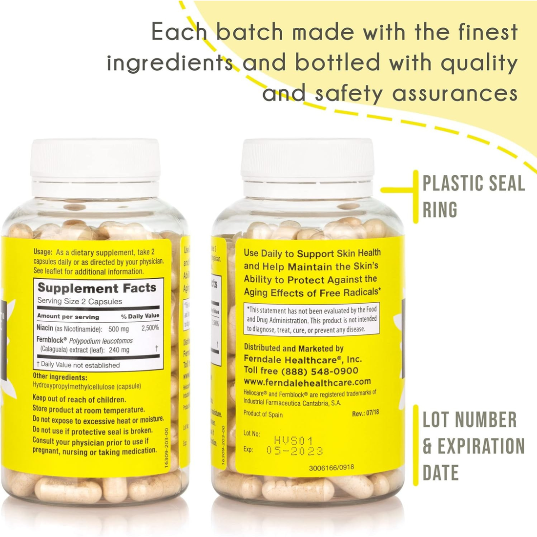 Heliocare Advanced Niacin B3 Supplement – Fernblock PLE | 120 Vegan Capsules 2 Pack