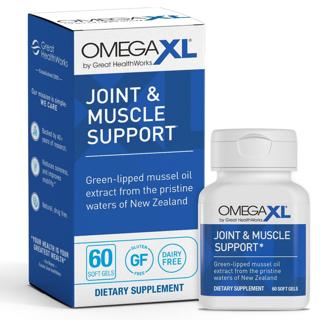 OmegaXL Natural Muscle & Joint Support Supplement - 60 Capsules
