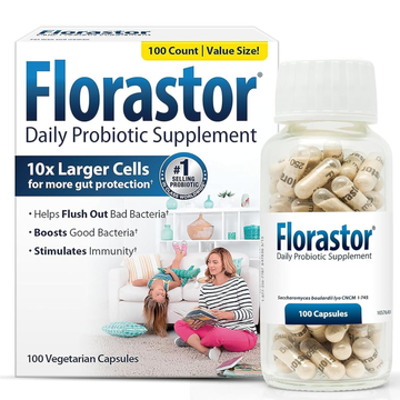 Florastor Daily Probiotic Supplement Digestive & Immune Health Support 100 Capsules